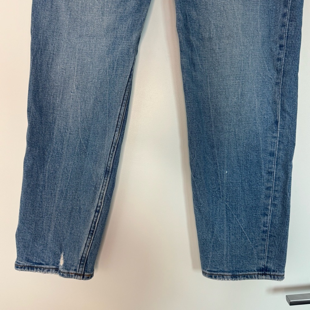 Size 26 2 Short The Mom High Rise Jeans Abercrombie & Fitch Blue Straight Leg - Picture 6 of 15